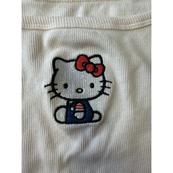 Hello Kitty Sanrio Tank Top Women XL Pink Cropped Ribbed Knit Sleeveless - Picture 7 of 8